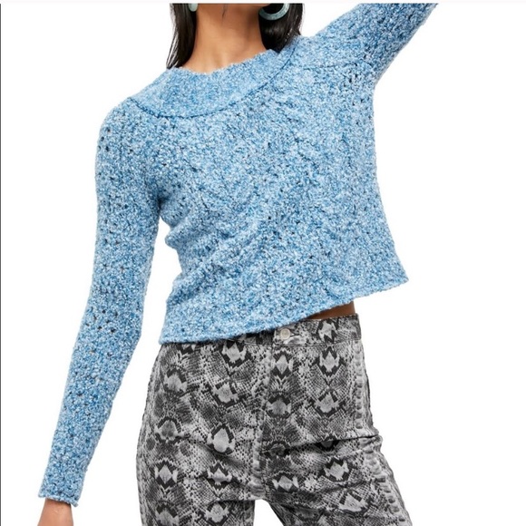 Free People Avalon blue marine cozy sweater - Picture 1 of 8